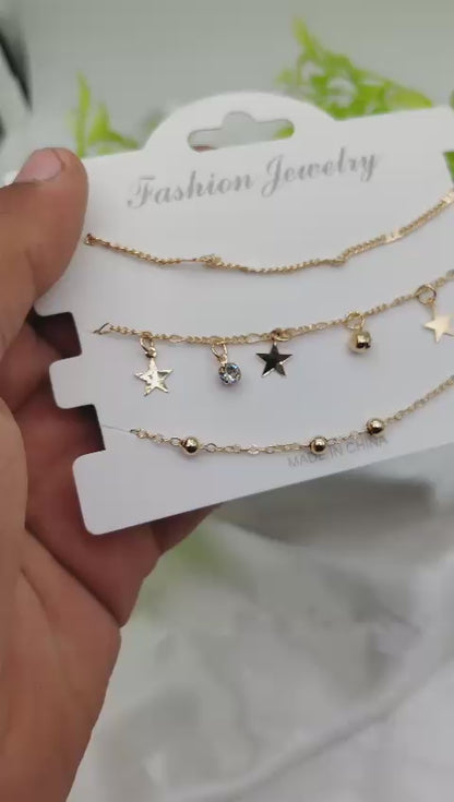 Imported Triple-layered Adjustable Bracelet Set | Best Quality Artificial Bracelet For Girls & Women | Bracelet For Every Occasion | Elegant Design