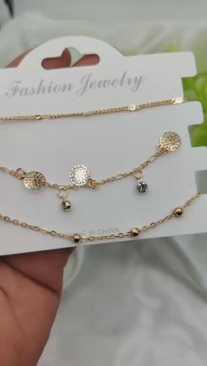 Imported Triple-layered Adjustable Bracelet Set | Best Quality Artificial Bracelet For Girls & Women | Bracelet For Every Occasion | Elegant Design